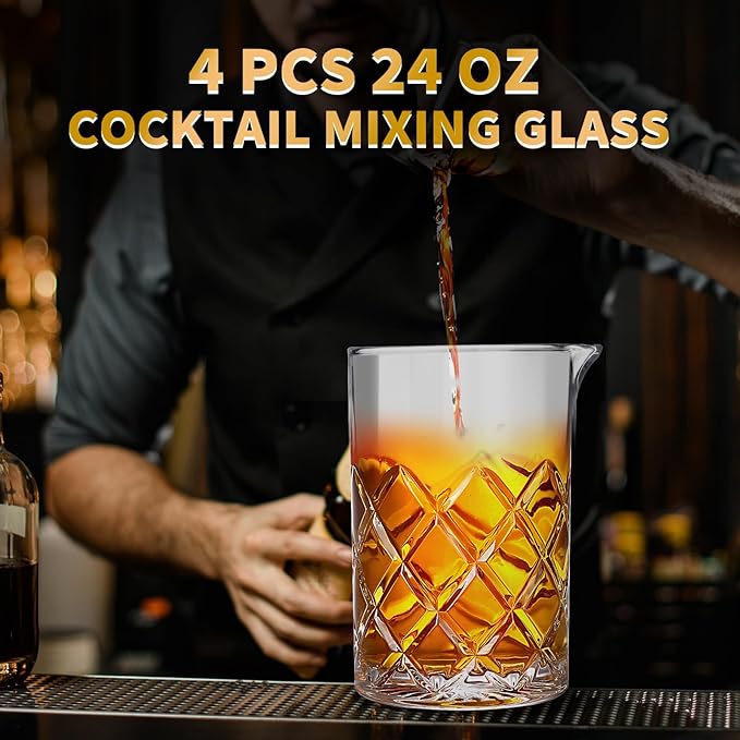 Mofado Crystal Cocktail Mixing Set (24oz, 4‑Piece)